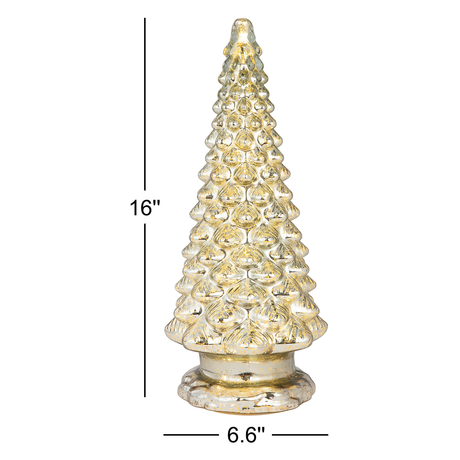 Nostalgic Lighted Glass Table Tree, 16" H x 6.60" W x 6.60" D