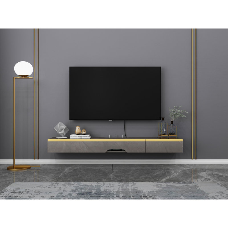 Floating TV Stand for TVs up to 65", 6.6" H x 59" W x 10" D