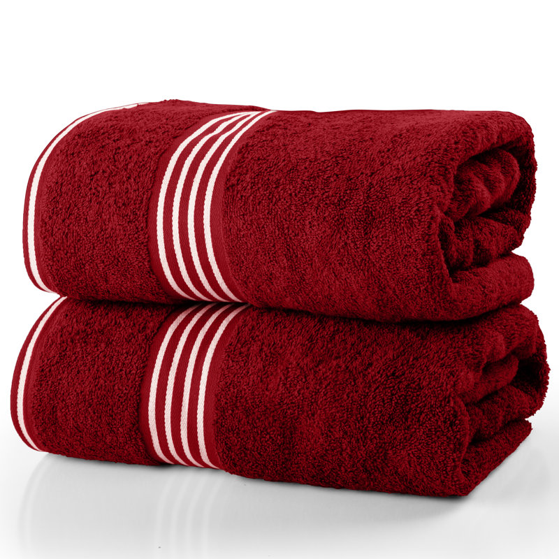 Serviettes de bain Lavish Home - Ensemble de serviettes 100% coton 2 pièces 500 g / m² - Serviettes de bain à séchage rapide extra larges 35 x 70 po - Draps de bain absorbants pour salle de bain