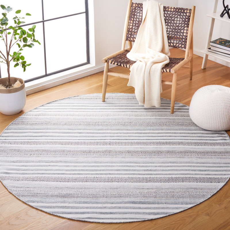 Tapis rayé Kilim Performance, Rond 6 pi