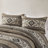 Mariposa Brown Stripe Herringbone 5-Piece Full/Queen Comforter Set with Throw Pillows-102462388