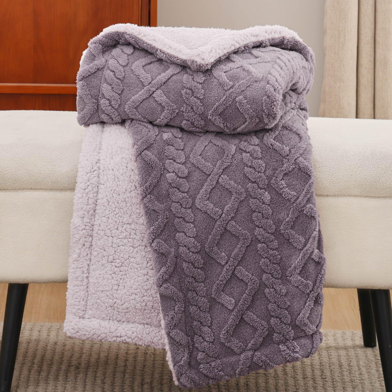 Couvre-lit en sherpa pour lit - douillette douce et douillette, couverture chaude en molleton épais pour l'hiver GentleSoft ™ ️