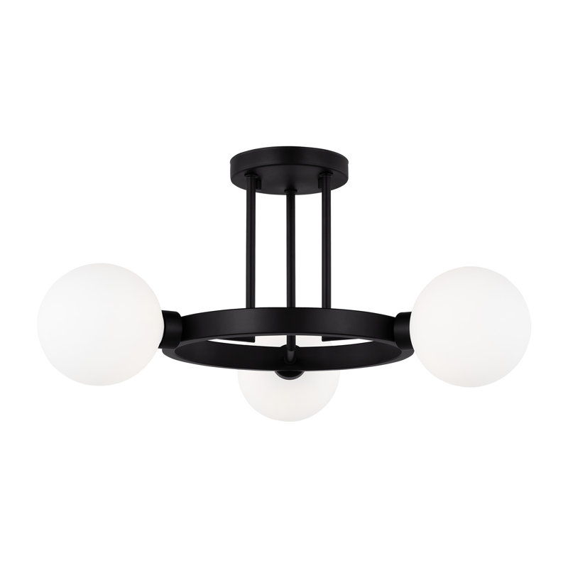 Plafonnier semi-encastré 3 lumières 21 po Eveliina, Nuit noire