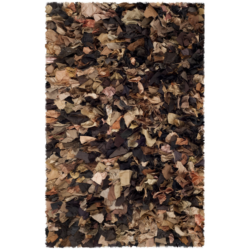 Tapis brun à poils longs Godsey, Rectangle 3 pi x 5 pi