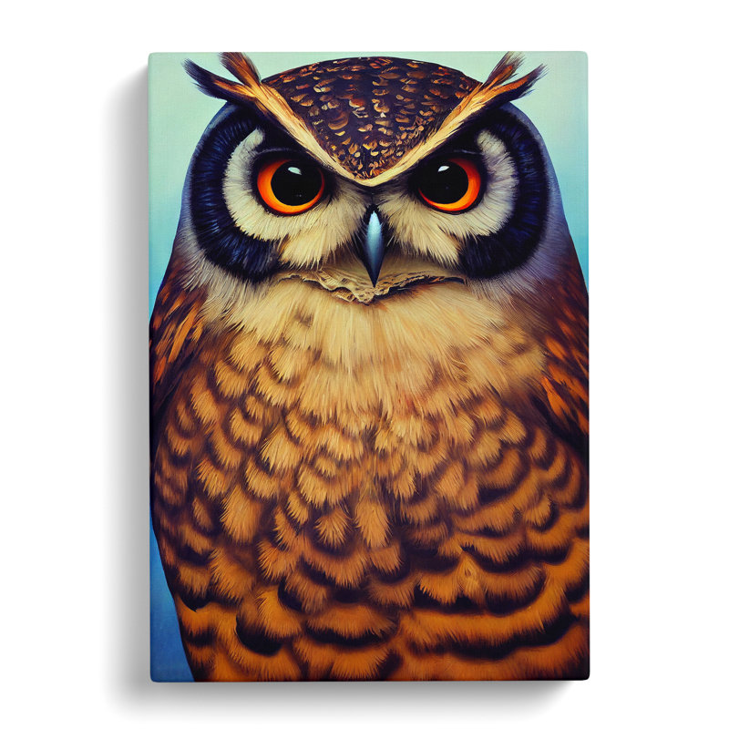 Owl Portrait No.1 - Wrapped Canvas, 50cm H x 35cm W x 3cm D