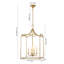 Lustre lanterne à cadre rectangulaire en métal 4 lumières