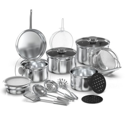 18 - Piece Stainless Steel Cookware Set