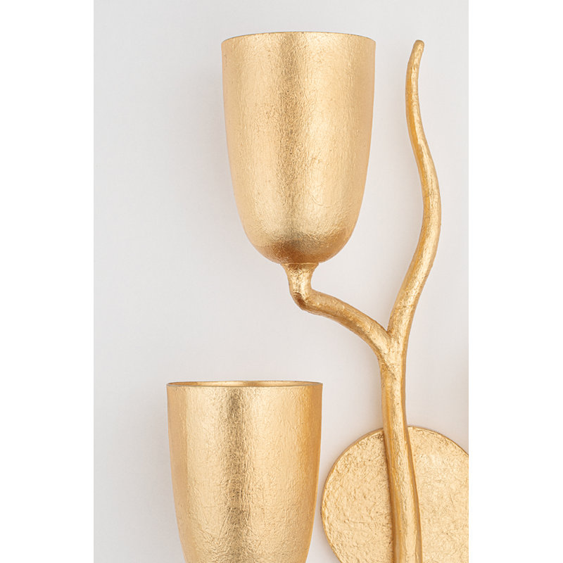 Vine 3 - Light Candle Wall Light, Gold Leaf