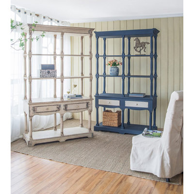 51x19.5x81.5" Adela French Country Wood Bookcase, Display Storage Shelf Etageres