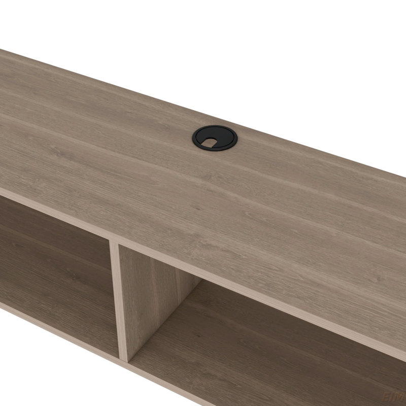 2-Shelf Central Floating Media Rack, White Oak