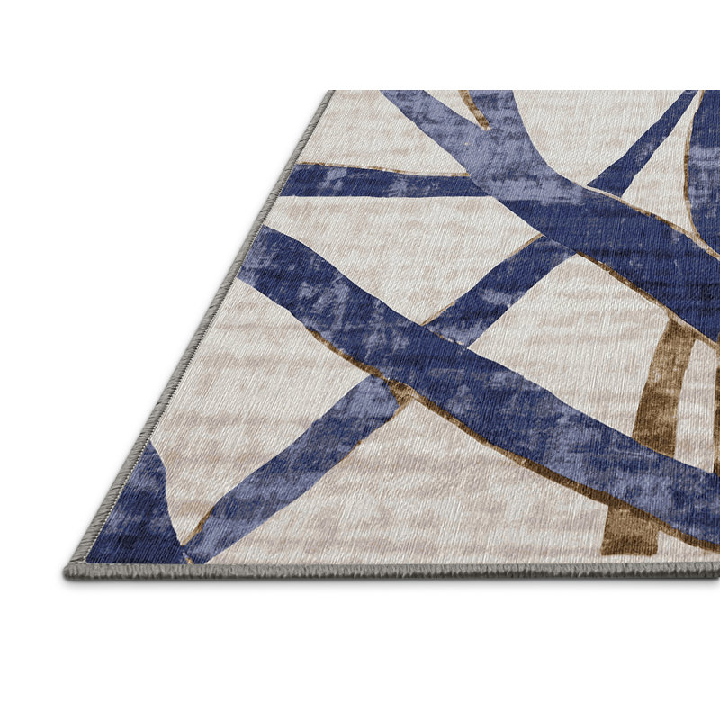 Tapis gris lavable à la machine, Rectangulaire 8 pi x 10 pi