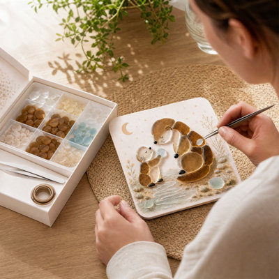 Trousse de décoration murale pour pendentif à faire soi-même avec support et autocollants (10 ml).