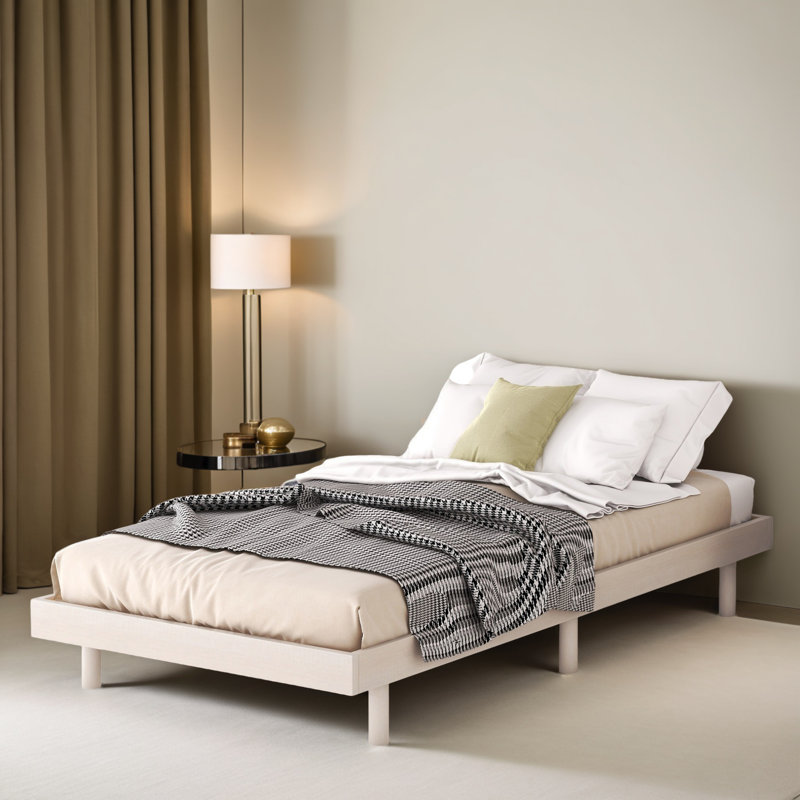 Base de lit plateforme flottante, Lit simple, Blanchies