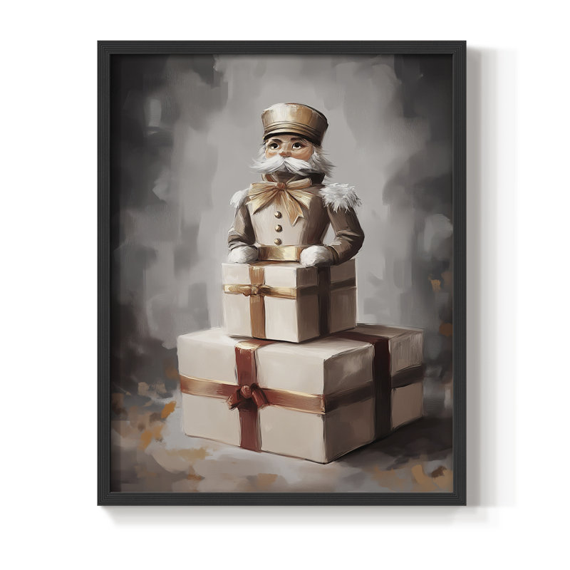 Art des Fêtes de Noël - série 2-CCLxx III, reproduction encadrée - bois massif, Noir, noir, noir, noir, H 21 po x l 17 po