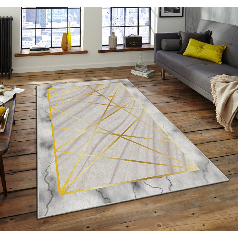 Luxurious Velvet Area Rug, 4.6 x 7.2 Feet | 100% Polyester, 740 g/m² | Non-Slip Felt Dot Underside, Machine Washable | Digital Print Design, Easy to Clean, Perfect for Living Room & Bedroom Décor