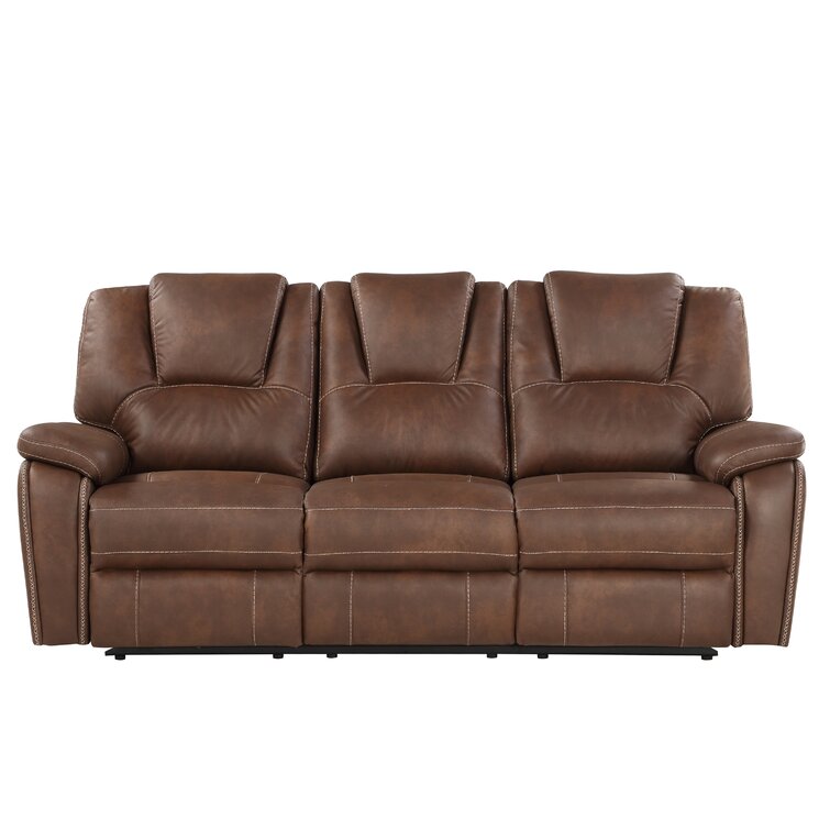 Conover Scoop Arm Wall-Reclining Leather Sofa