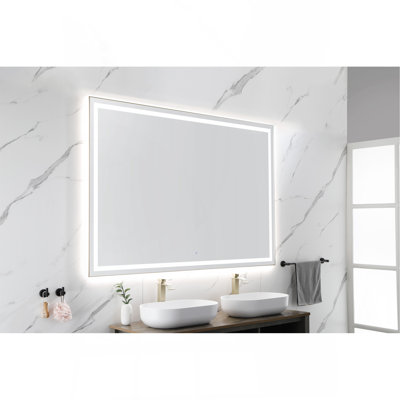 Miroir de salle de bain polyvalent avec lumières DEL antibuée et à intensité variable