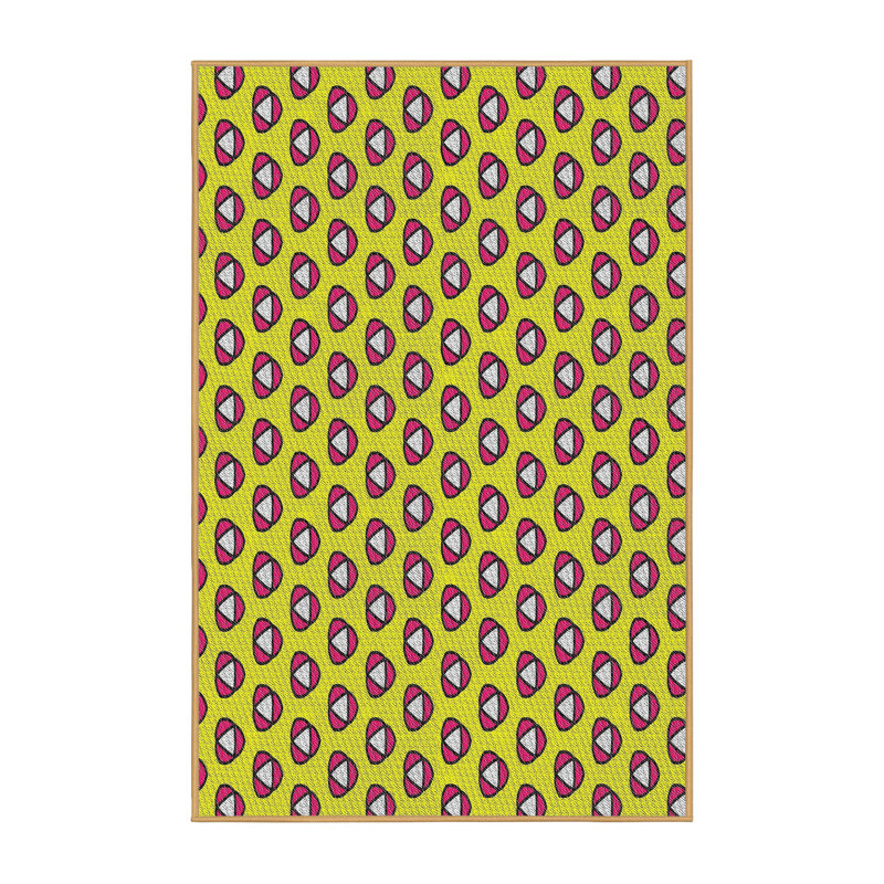 Tapis jaune Power Loom, Rectangle 5 pi x 8 pi
