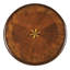 Table de bout ronde 26 "en bois brun et bois avec tablette