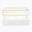 Table basse, blanc ultrabrillant, table d'appoint, table basse avec verre et effet DEL, avec tiroir de rangement-78617127