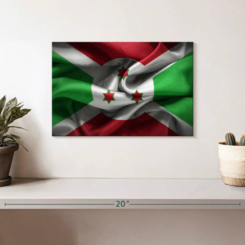 Rumpled Burundi Flag, 8" H x 12" W