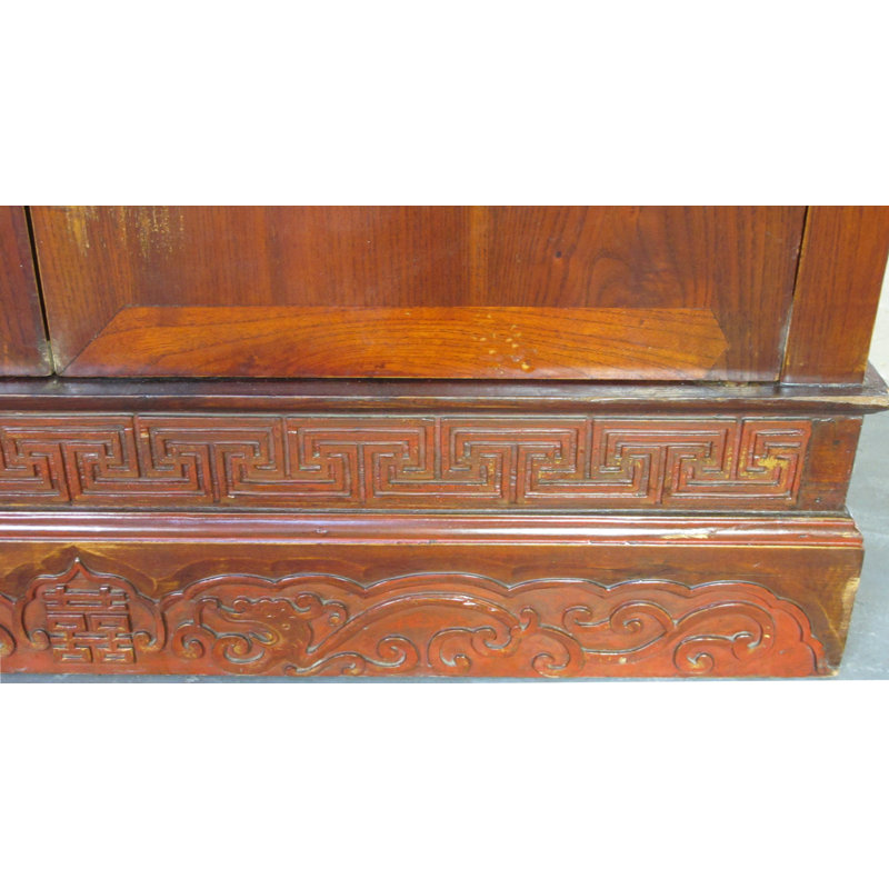 Ancient Chinese Elm Lacquered Cabinet