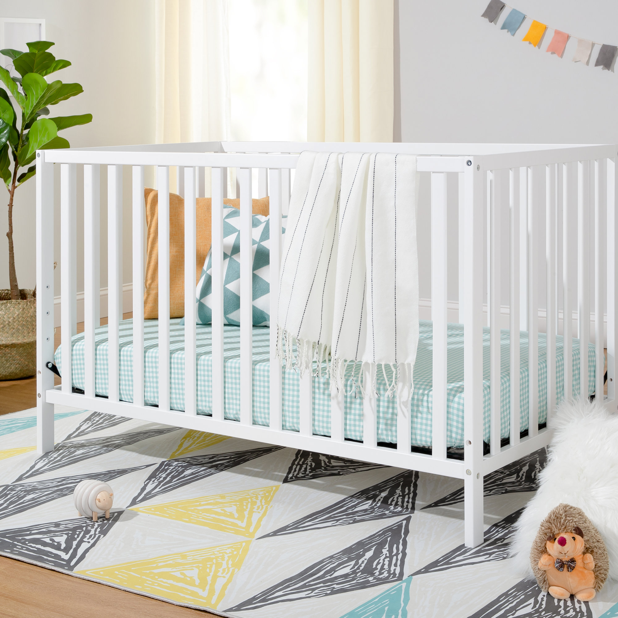 Union 4-in-1 Convertible Crib, White