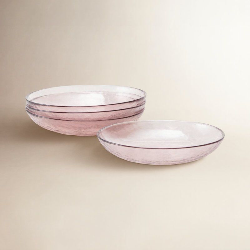Los Cabos Glass Dinnerware 8.6" / 25oz. Entrée Bowl, Pink