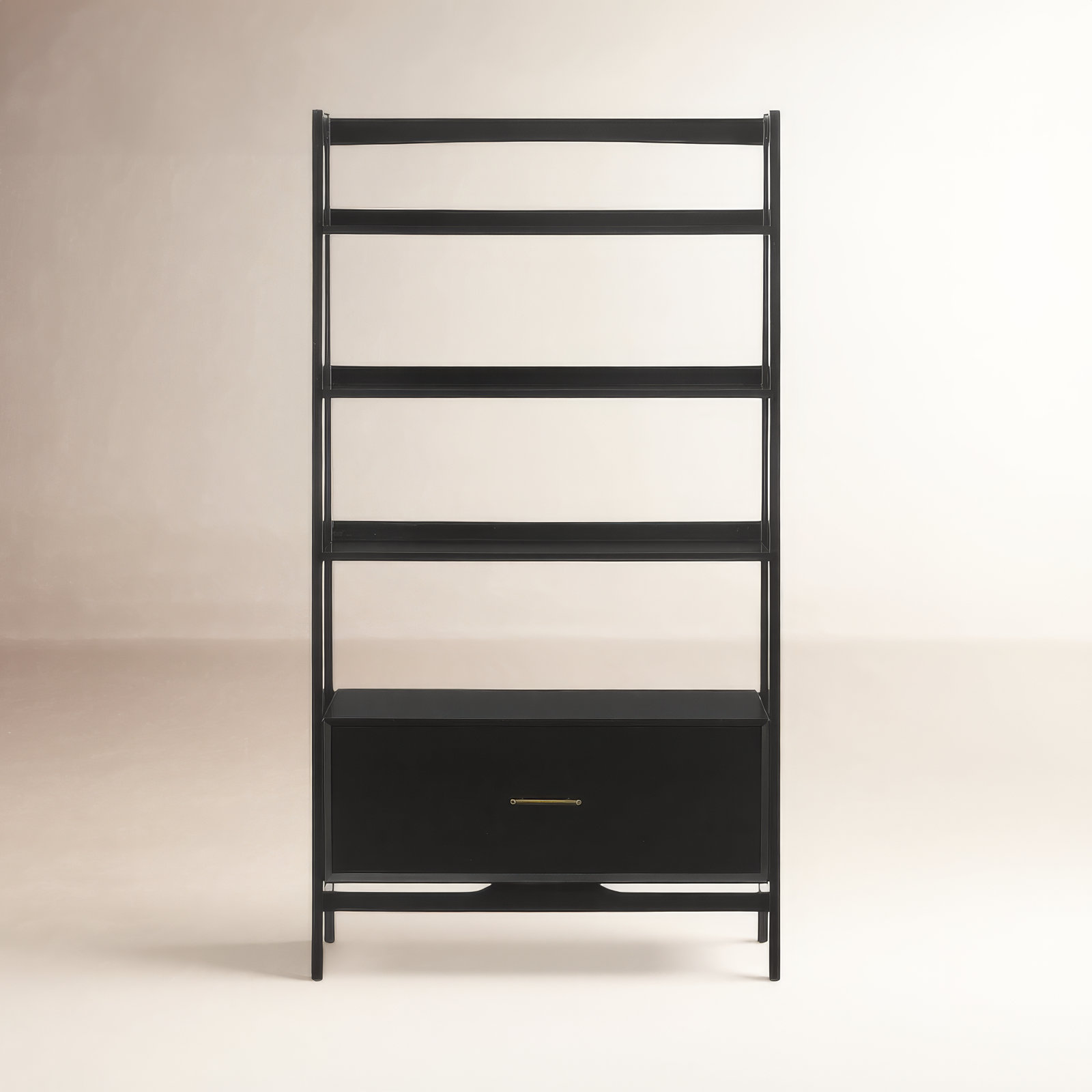 Stiles Bookcase, 70" H x 38" W x 15" D, Matte Black