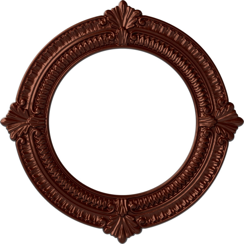 Endurathane Benson Ceiling Medallion, 13 1/8"OD x 8"ID x 5/8"P (Fits Canopies up to 8"), Hand-Painted Antique Copper Finish