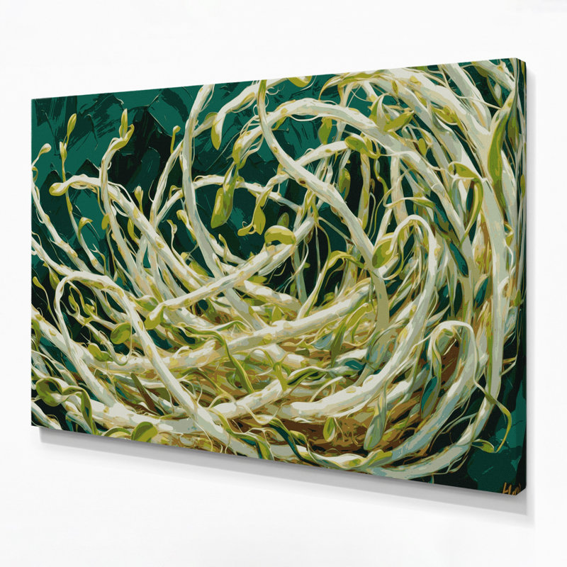 Art mural sur toile vert, H 11 po x l 14 po