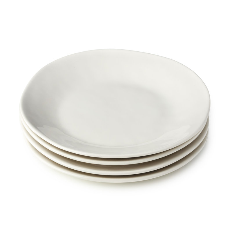 Ensemble de 4 assiettes à salade en grès 9 pouces Linen Cream