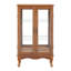 Armoire vitrée spacieuse et élégante en chêne - portes en verre trempé, tablettes réglables à dossier en miroir, présentoir lumineux à 2 portes avec rangement pour objets de collection-121304011