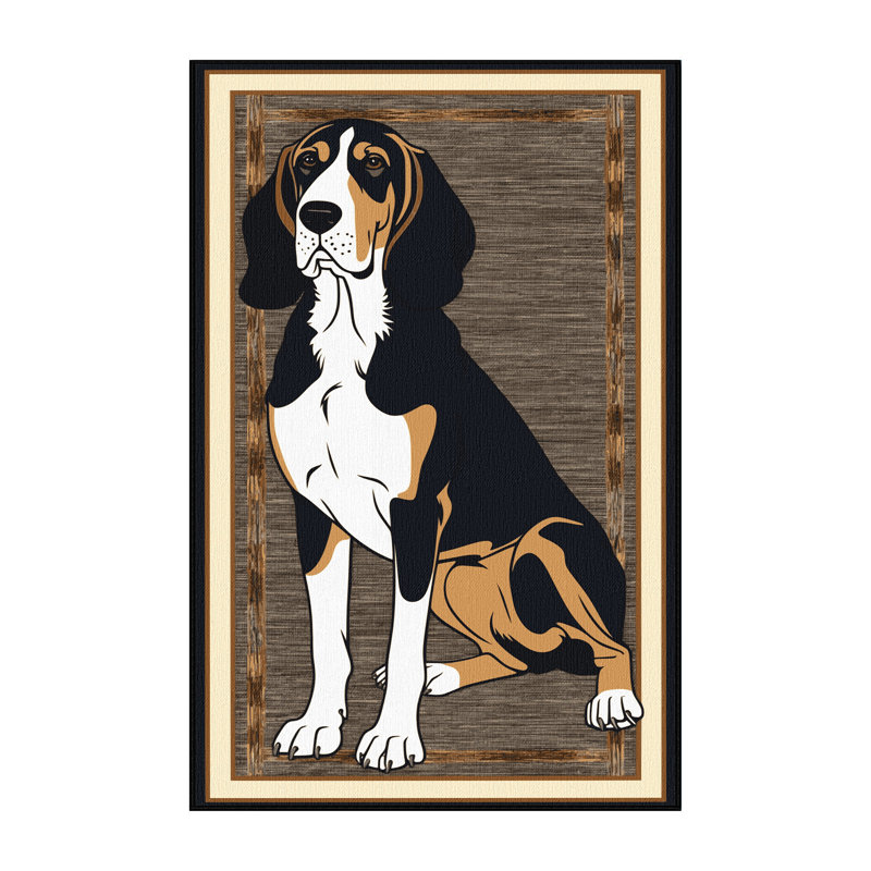  Tapis lavable American English Coonhound Dogs, Rectangulaire 8 pi x 12 pi