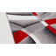 Tapis gris / ivoire / rouge à motif abstrait Cherine-105462217