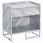 Table d'appoint blanche en faux marbre et chrome