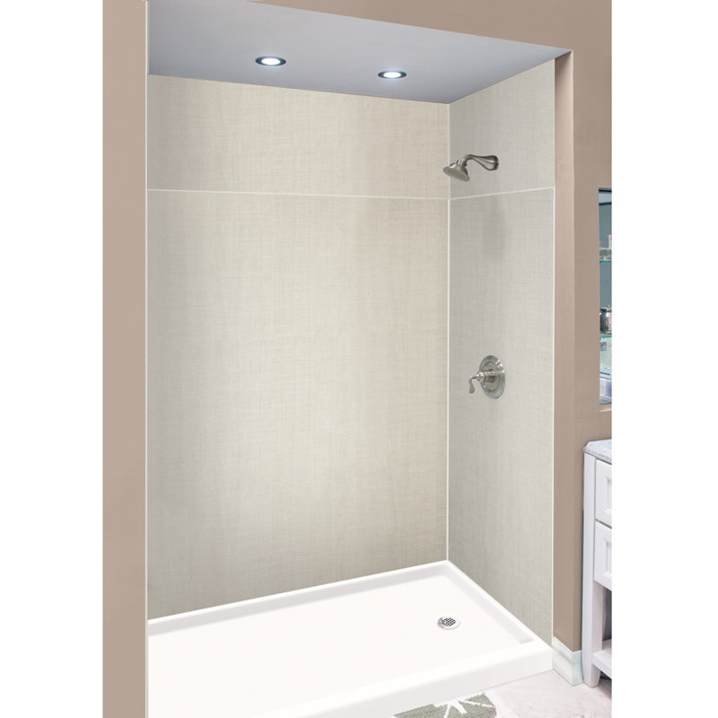 Paroi de douche à 6 panneaux avec tube adhésif en silicone l 60 po x P 36 po Expressions, Camée