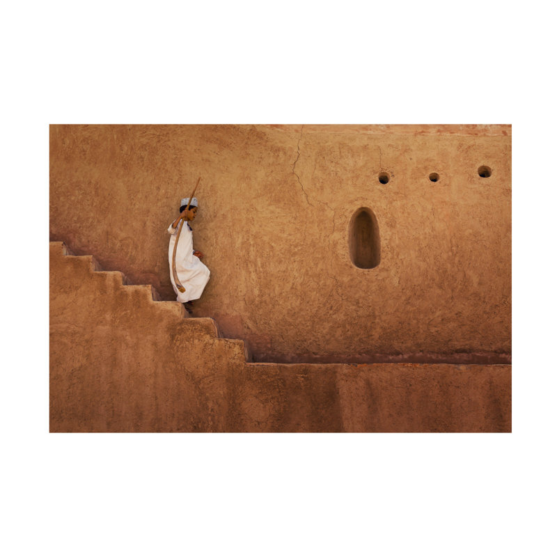 Bolog Najeeb Boy Descending Stairs Canvas Art, 30" H x 47" W