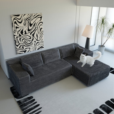 Canapé modulaire rembourré moderne en L avec tissu de qualité supérieure