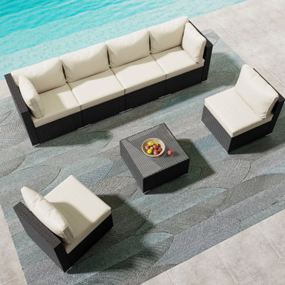 Rashawnda 6 - Person Modular Patio Conversation Set with Cushions