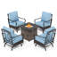 Ensemble de conversation à 4 chaises berçantes avec foyer-110429548
