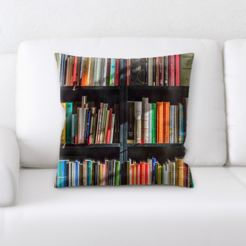 Housse et insert de coussin carré Livres