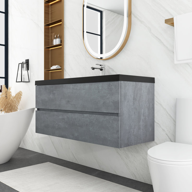 Oxier 48'' Single Bathroom Vanity with Quartz Top
