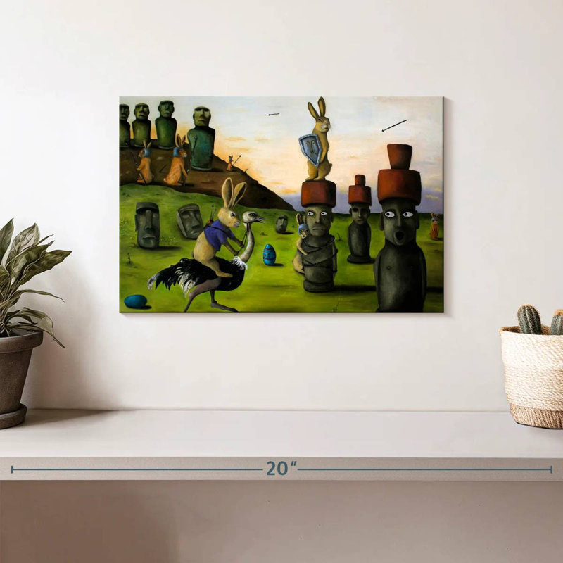 Battle Over Easter Island, 8" H x 12" W