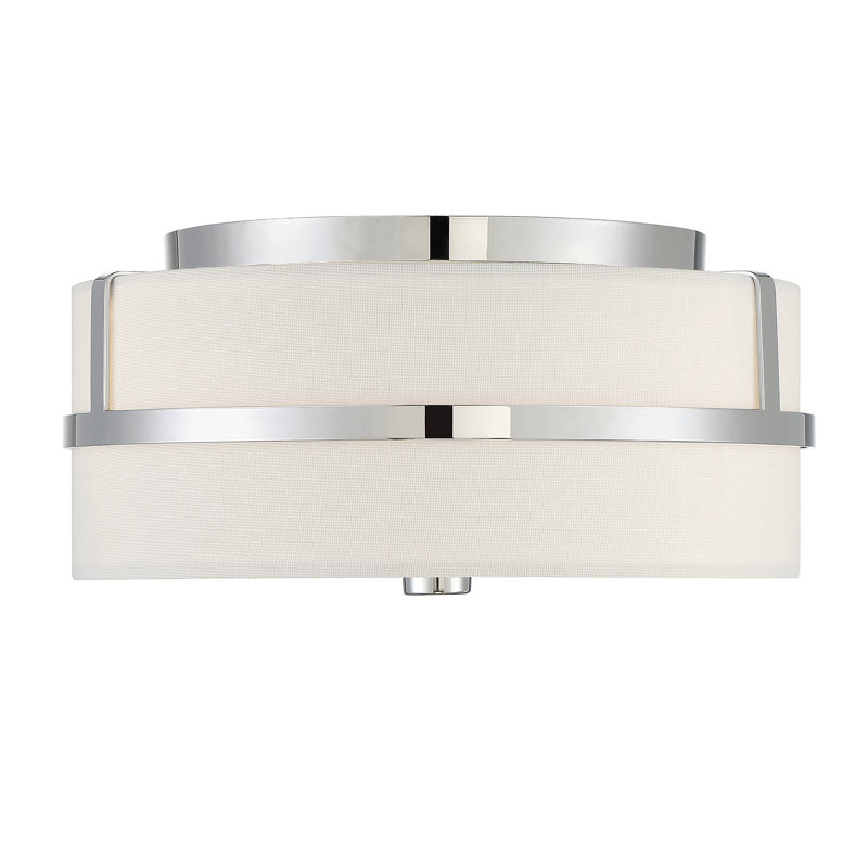 Plafonnier encastré 13 po 2 lumières Pascaline, Nickel poli