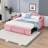 Twin Upholstered Daybed with Trundle, USB, Type-C Charging Ports and Side Pockets-217781018