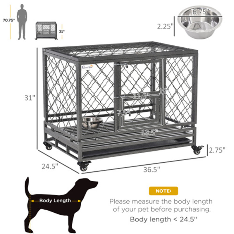 Parc pour chien avec cage verrouillable en métal