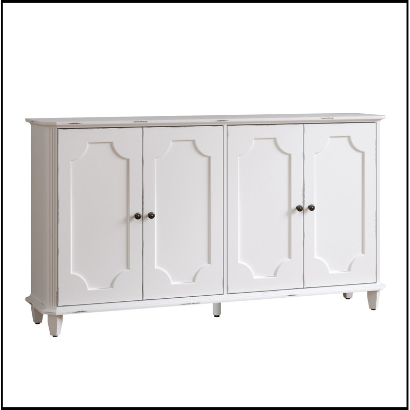 Desideria avec 4 portes courbées décoratives, Blanc antique