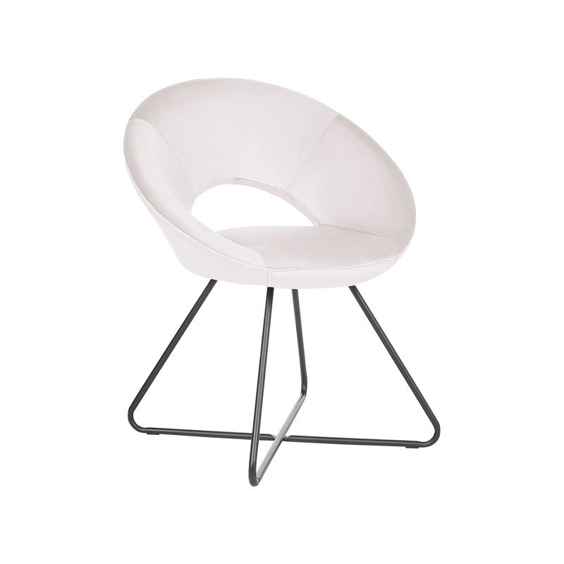 Medaryville 39cm H Velvet Upholstered Upholstered Back Dining Chair, Beige