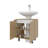 Natural Oak Under Sink Storage Cabinet With Open Shelf